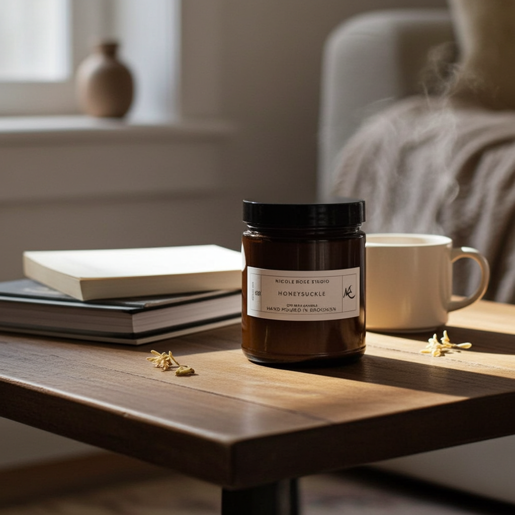 Honeysuckle Scented Soy Wax Candle