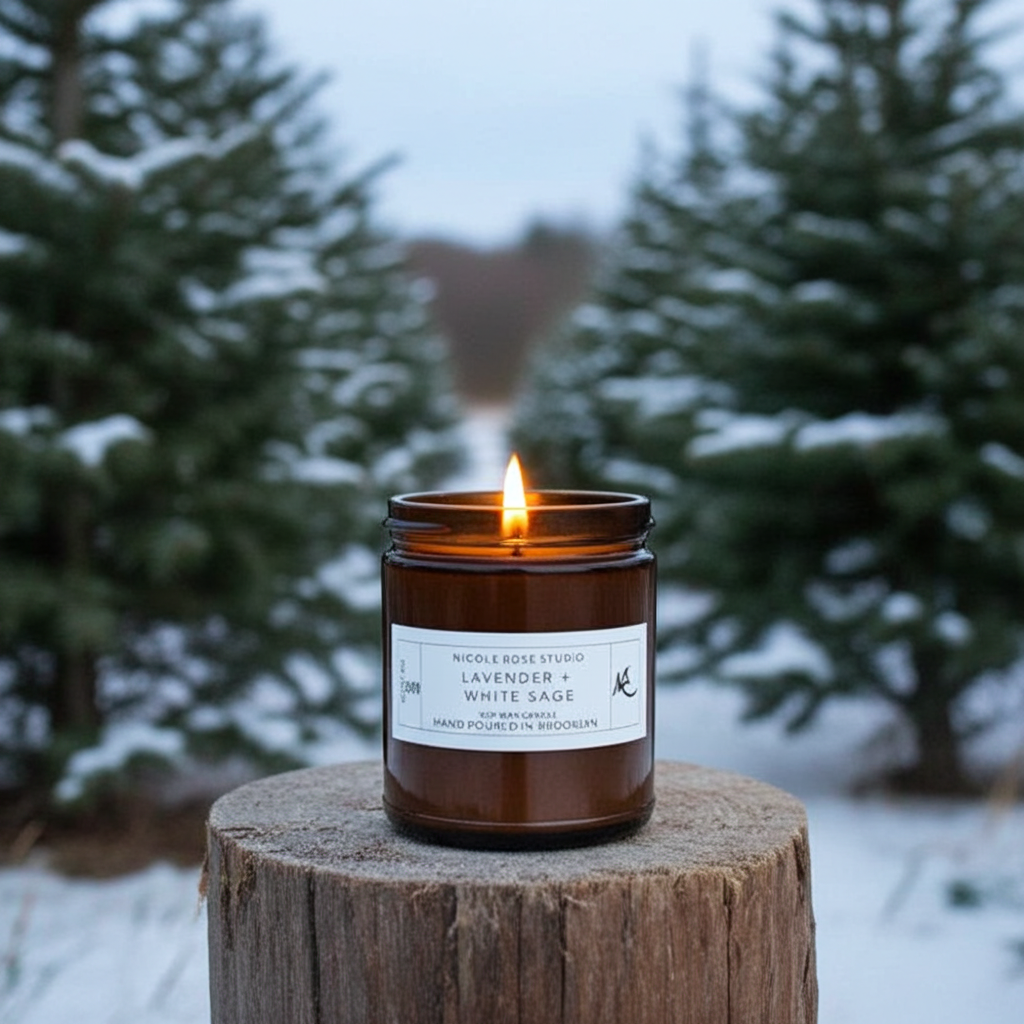 Lavender + White Sage Aromatherapy Scented Soy Wax Candle