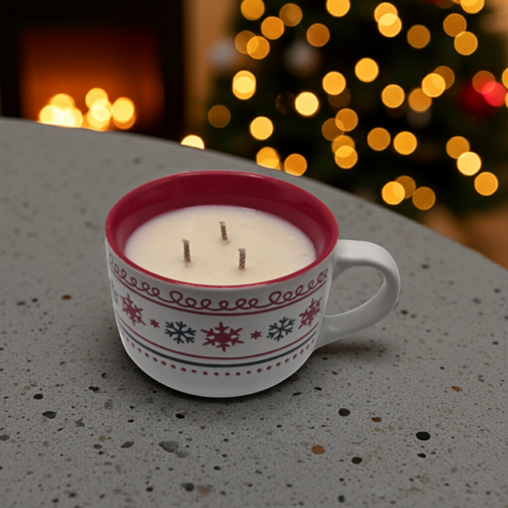 Snowy Night Christmas Candle