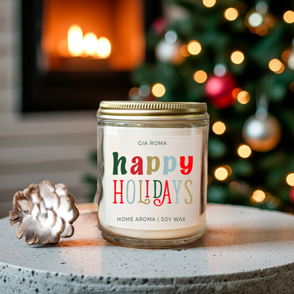 Happy Holiday Candle